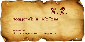 Mogyorós Rózsa névjegykártya